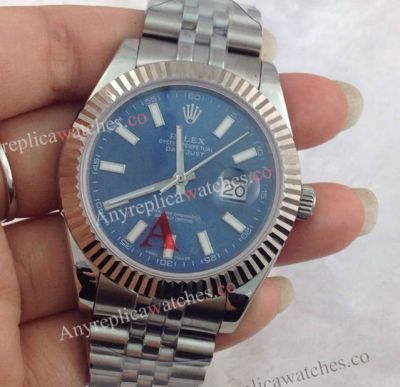 Fake Rolex Datejust II Watch SS Blue Face 41MM